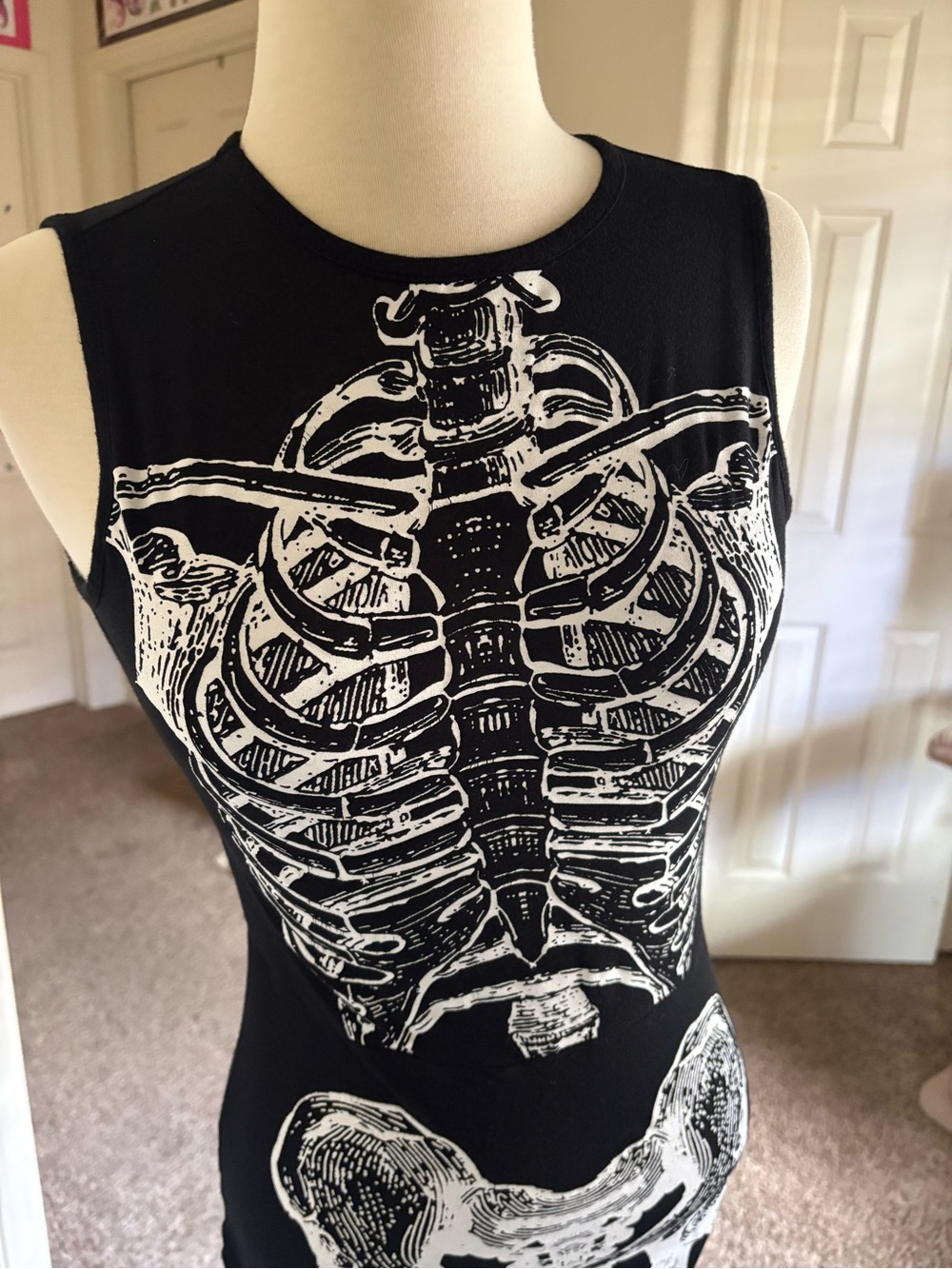 Halloween skeleton maxi dress
